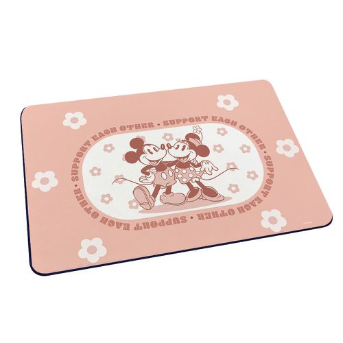 迪士尼 Disney 普普花系列【印花米奇米妮】軟式珪藻土吸水地墊 腳踏墊 吸水墊60X40X0.5cm