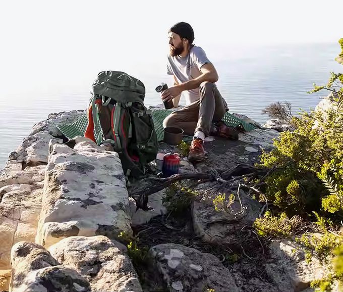 SHANER - 銀膜蛋殼防潮睡墊-卡其色