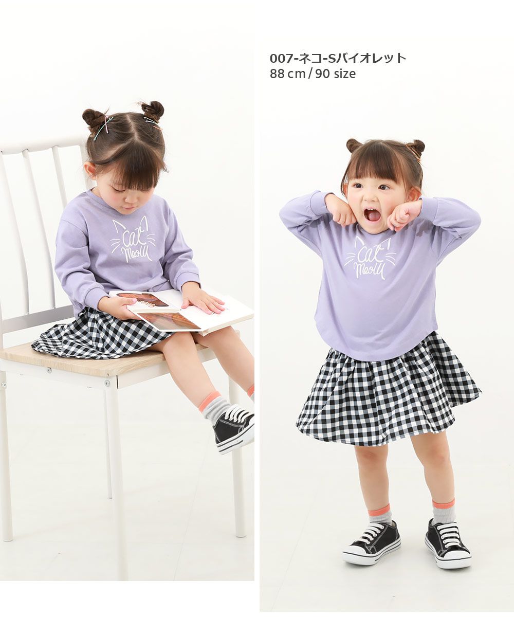 日本 devirock - 女孩百搭印花長袖上衣-愛心棒棒糖-黑