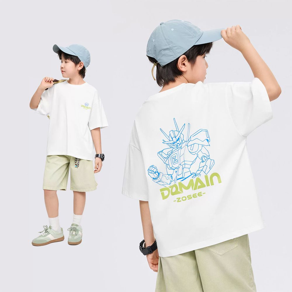 -3℃瞬間涼感短袖T-機器人-白色