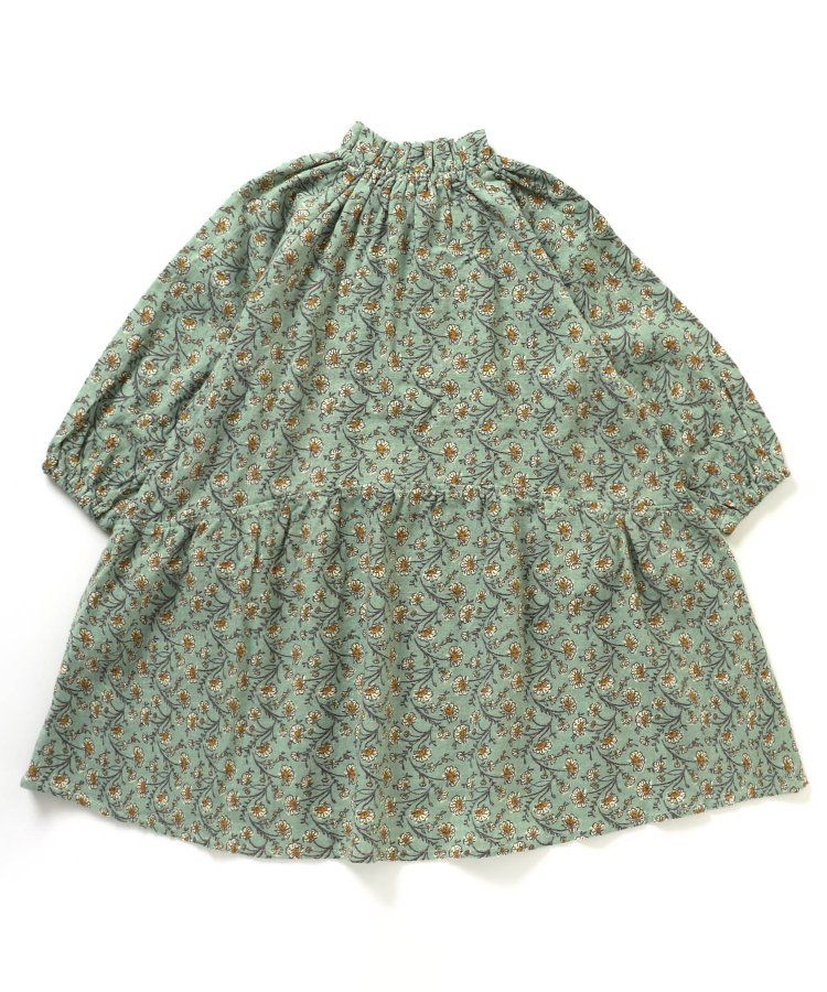 日本 BREEZE - 微立領宮廷風傘狀長袖洋裝-素面-紅