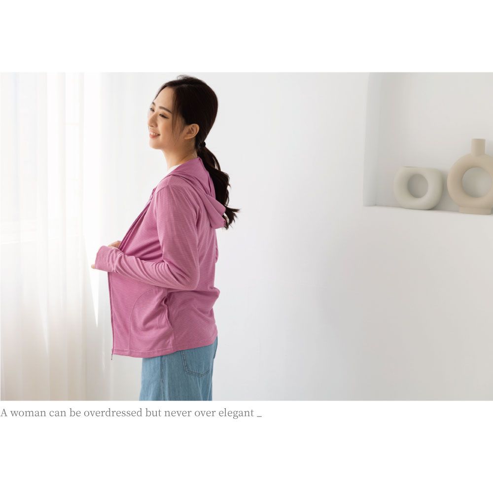 貝柔 Peilou - 日本水潤白抗UV保濕防曬外套-莓果粉