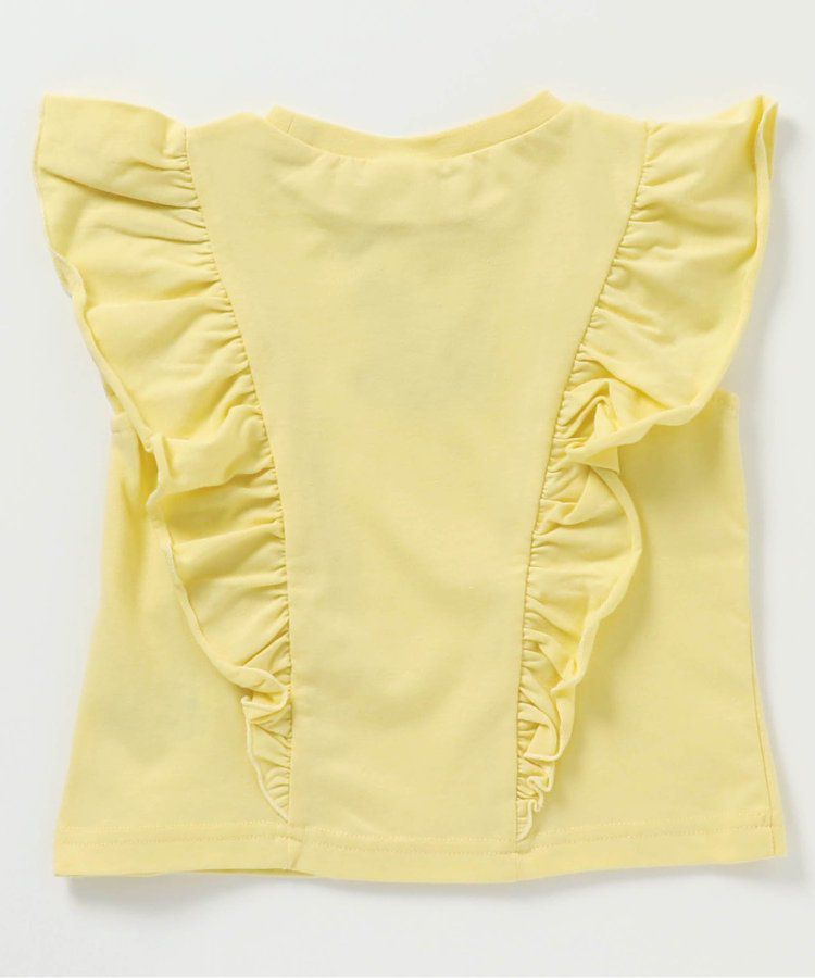 日本 BREEZE - 華麗感荷葉邊一分袖上衣-炭黑