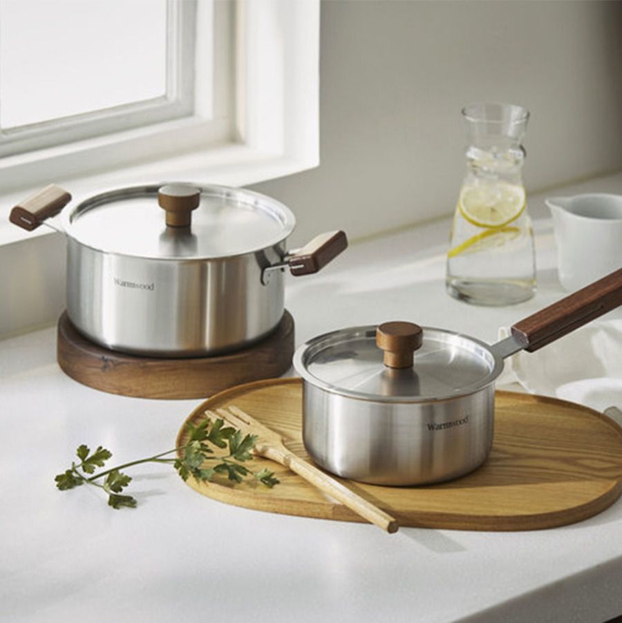 韓國 Dr.HOWS - WARM WOOD 不鏽鋼雙把鍋 (24cm)