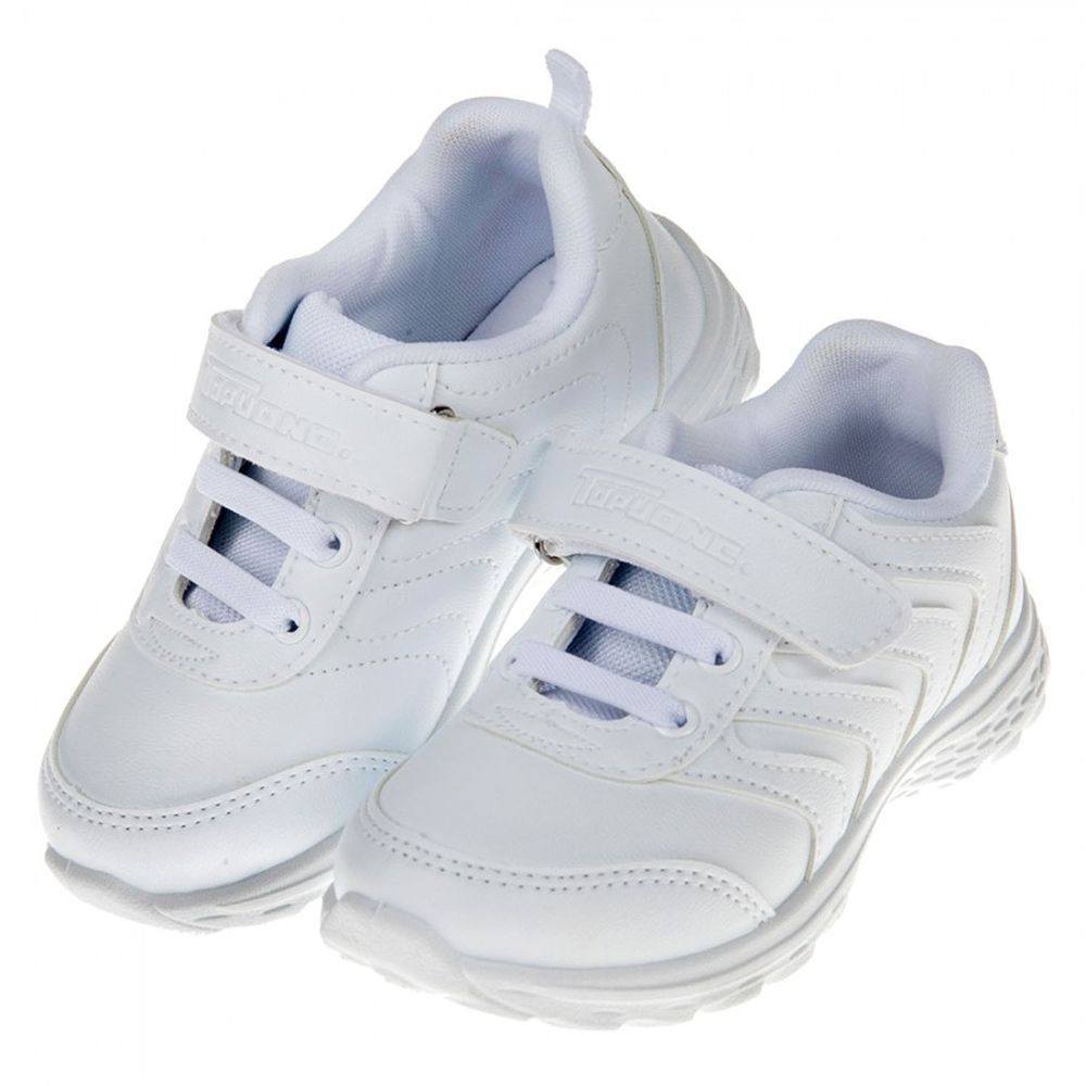 TOPUONE - 純白色皮面運動鞋學生鞋