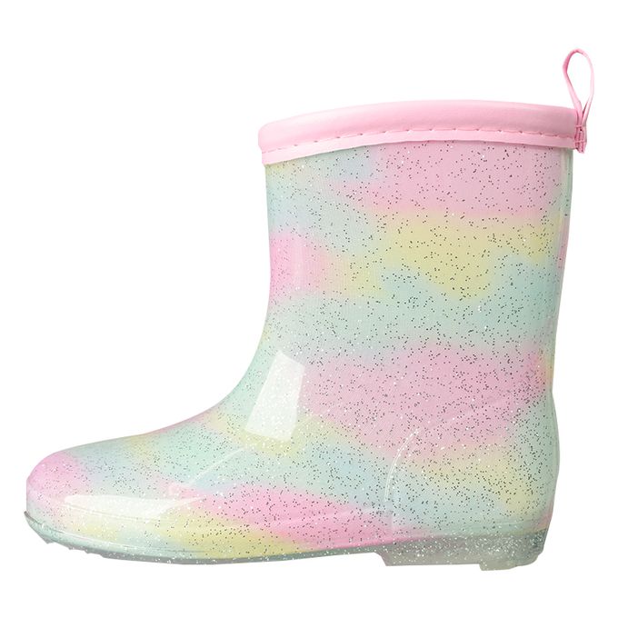 akachan honpo - 雨鞋-印花 亮片-粉紅色