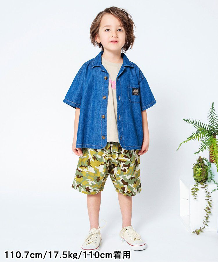 日本 BREEZE - 滿版印花腰束口休閒短褲-圓點-炭黑