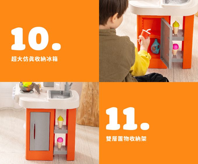 Kikimmy - 美式創意料理雙面廚房玩具-藍色