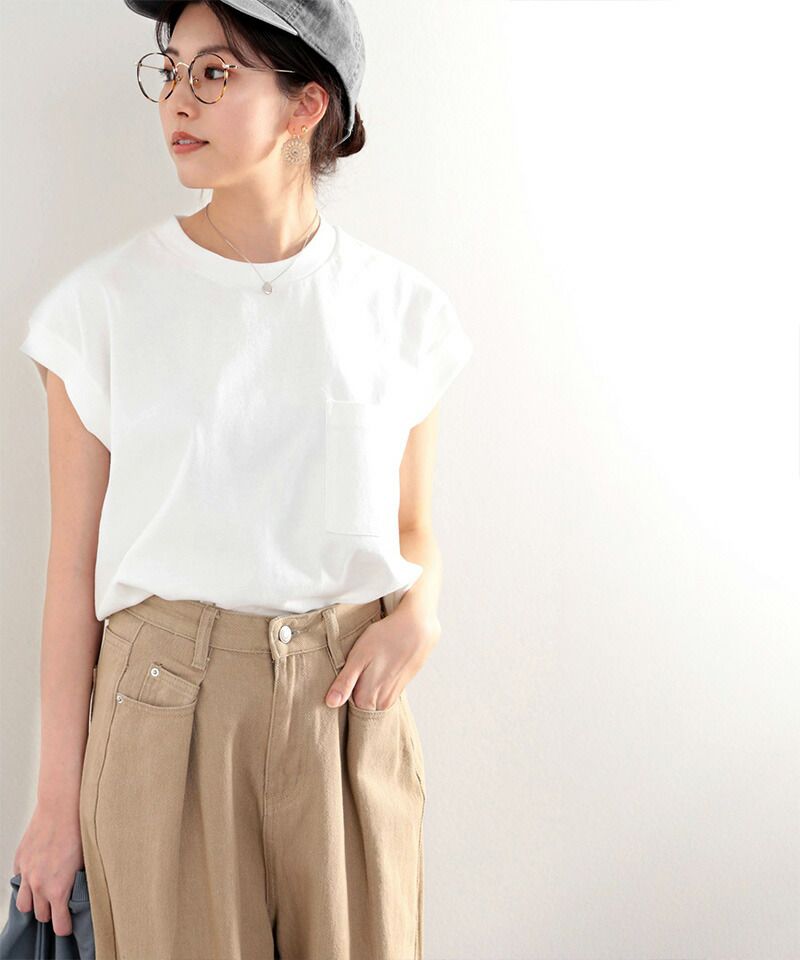 日本 Classical Elf - 100%美國棉厚磅圓領無袖上衣-白