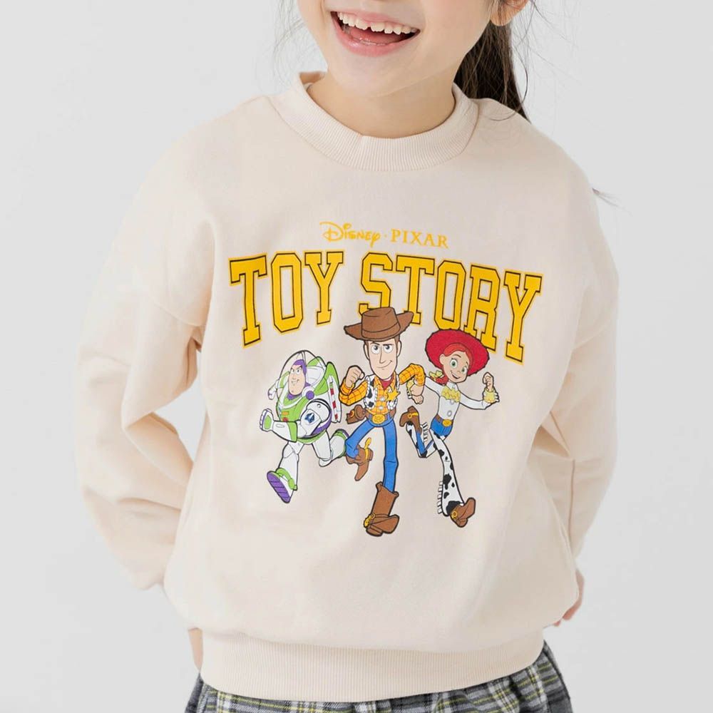 限定聯名 縮口印花長袖上衣-玩具總動員-向前跑-米杏