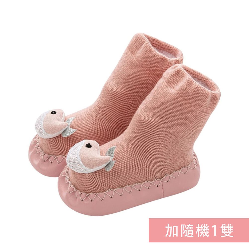 JoyNa - 寶寶步鞋襪 立體造型(底部止滑)-2雙入-粉色鯨魚+隨機1雙