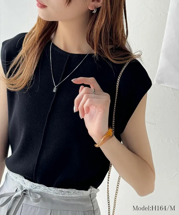 日本 Classical Elf - 夏季清爽感法式袖針織上衣-淺棕