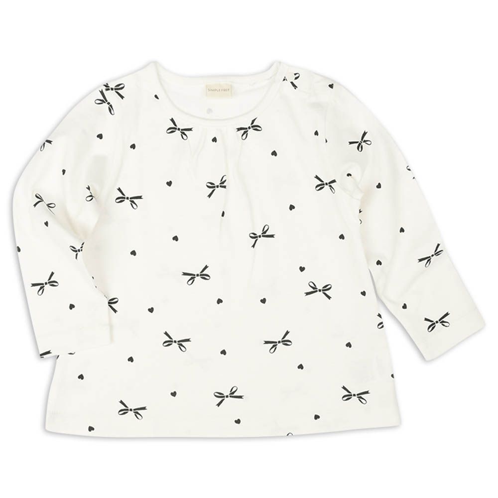 長袖T恤-滿版印花-黑色