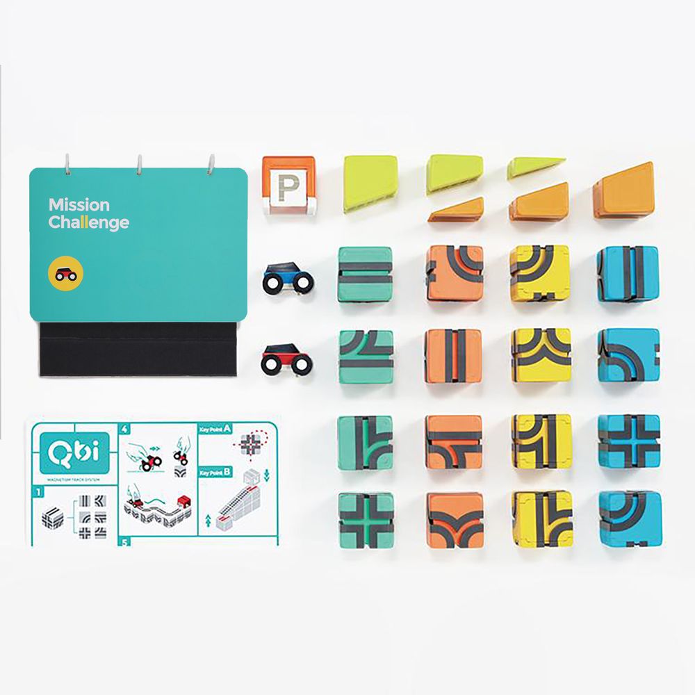 Qbi - 益智磁吸軌道玩具-雙人組-27件組