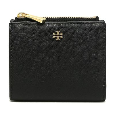 Tory Burch - 素面防刮皮革短夾 (黑)