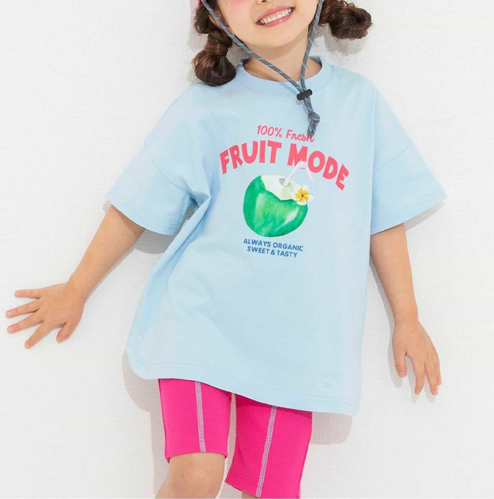 純棉沁涼寬鬆短袖上衣-椰子水-水藍