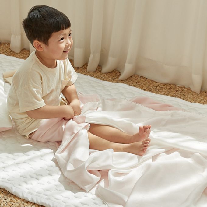 正韓Hello HiZoo - 3D 透氣雙面涼感被/透氣被/冷氣被_兒童款-冰絲粉