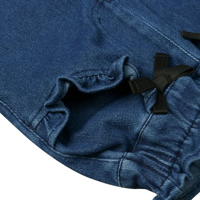 akachan honpo - 10分褲-口袋荷葉邊-深藍色