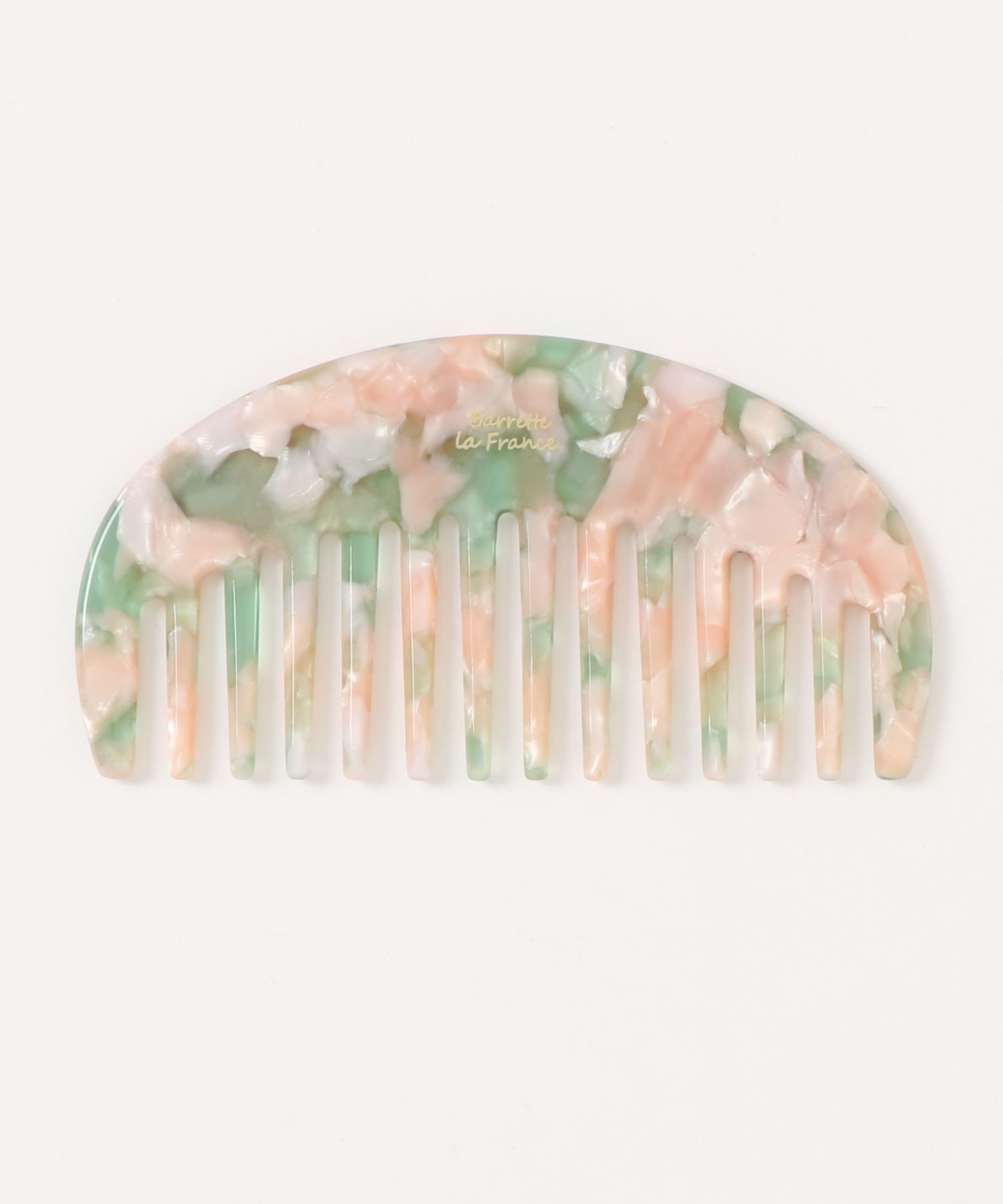 日本 BLUE EAST - 琥珀寶石小扁梳/梳子-粉綠