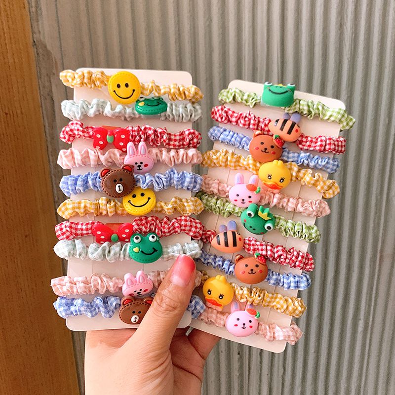 可愛彈性不傷髮大腸圈(10入組)-繽紛蜜蜂-不含紙卡