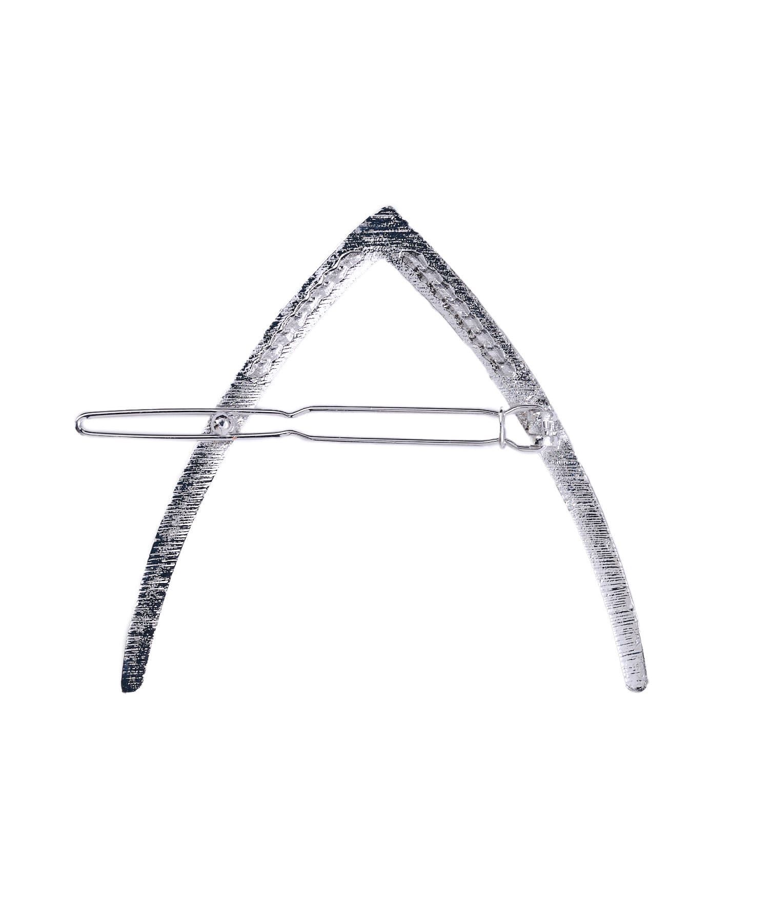 日本 Lattice - 弧形時尚金屬髮夾/髮扣-銀