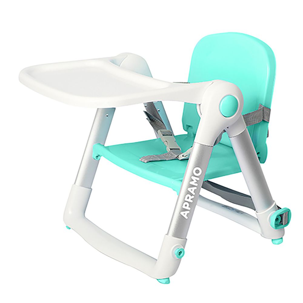 英國 Apramo - 摺疊式兒童餐椅 Flippa Dining Booster-湖水青-附簡易提袋.坐墊(顏色隨機)