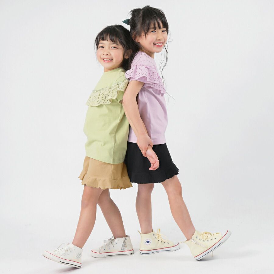 日本 evercloset - 天竺棉荷葉邊涼爽輕薄短褲-薄荷綠