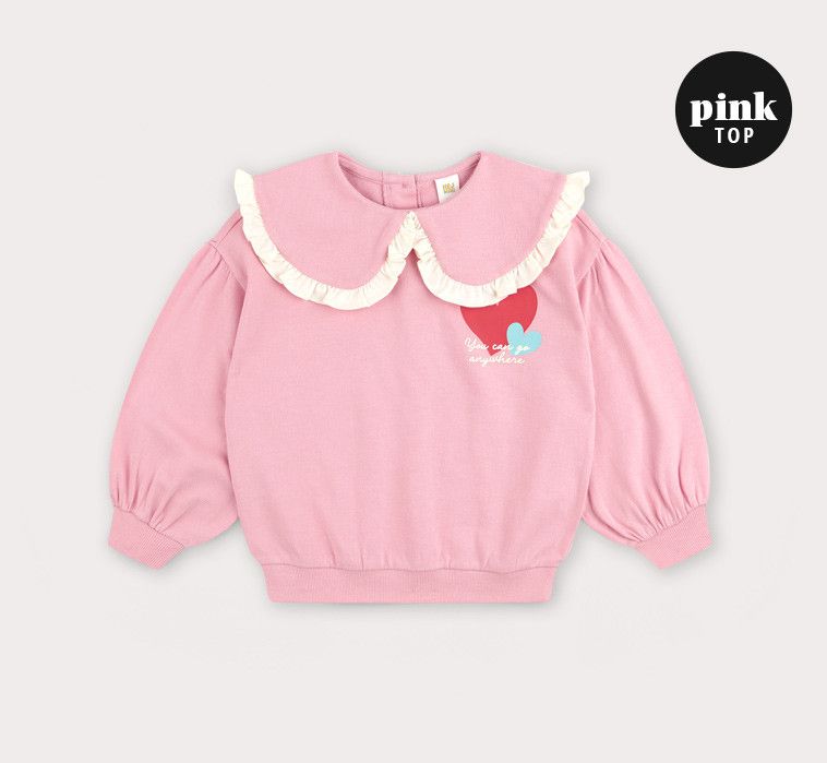 韓國 HEJMINI - 粉紅格紋荷葉領套裝-粉