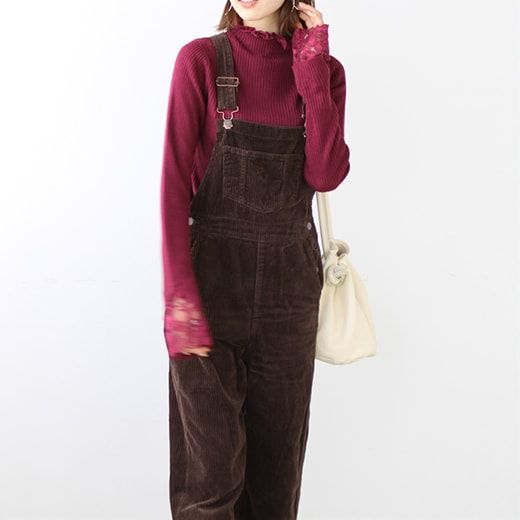 日本 BELLUNA - 優雅蕾絲拼接羅紋針織上衣-沙杏