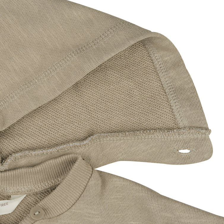 akachan honpo - 連帽外套 粗節紗-毛圈內裡-咖啡色