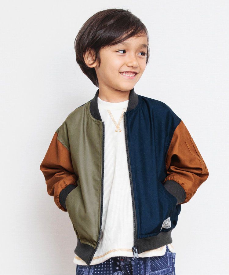 日本 BREEZE - 背後標語帥氣MA-1飛行夾克-焦糖豹紋