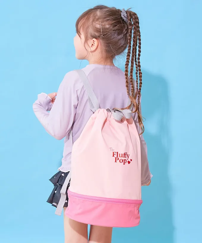 日本 devirock - 雙層設計防水便利游泳背包/水桶包-海軍藍x紅