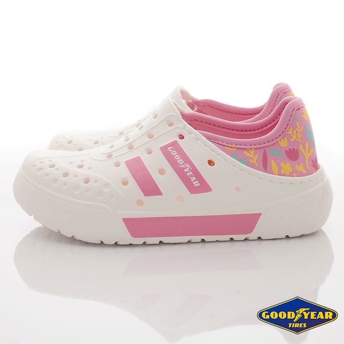 GOODYEAR - 台灣製GOODYEAR後踩水陸洞洞鞋(中小童段)-休閒鞋-白