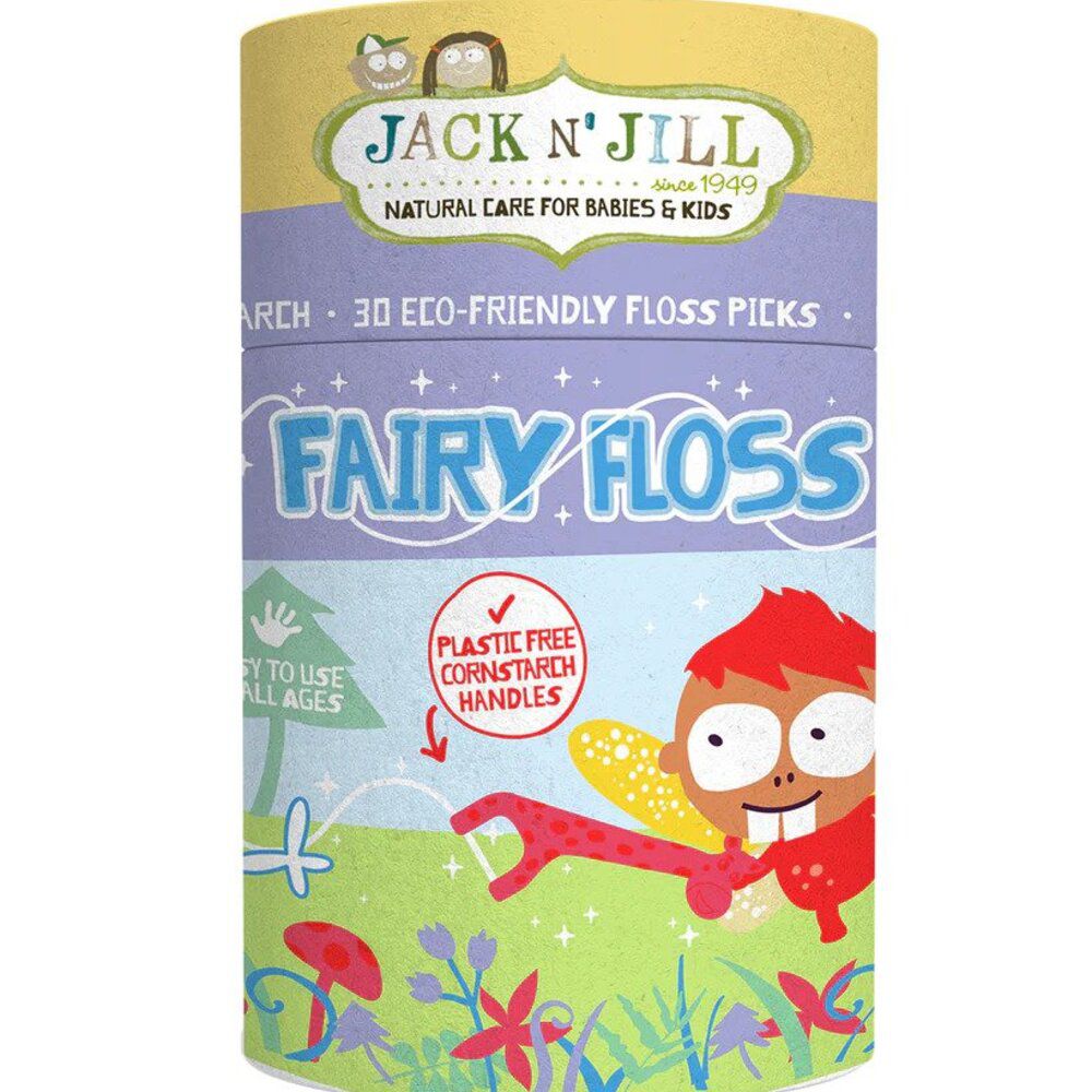 澳洲 Jack N' Jill - 小精靈兒童牙線棒-6個月以上適用-草莓口味-30支/盒