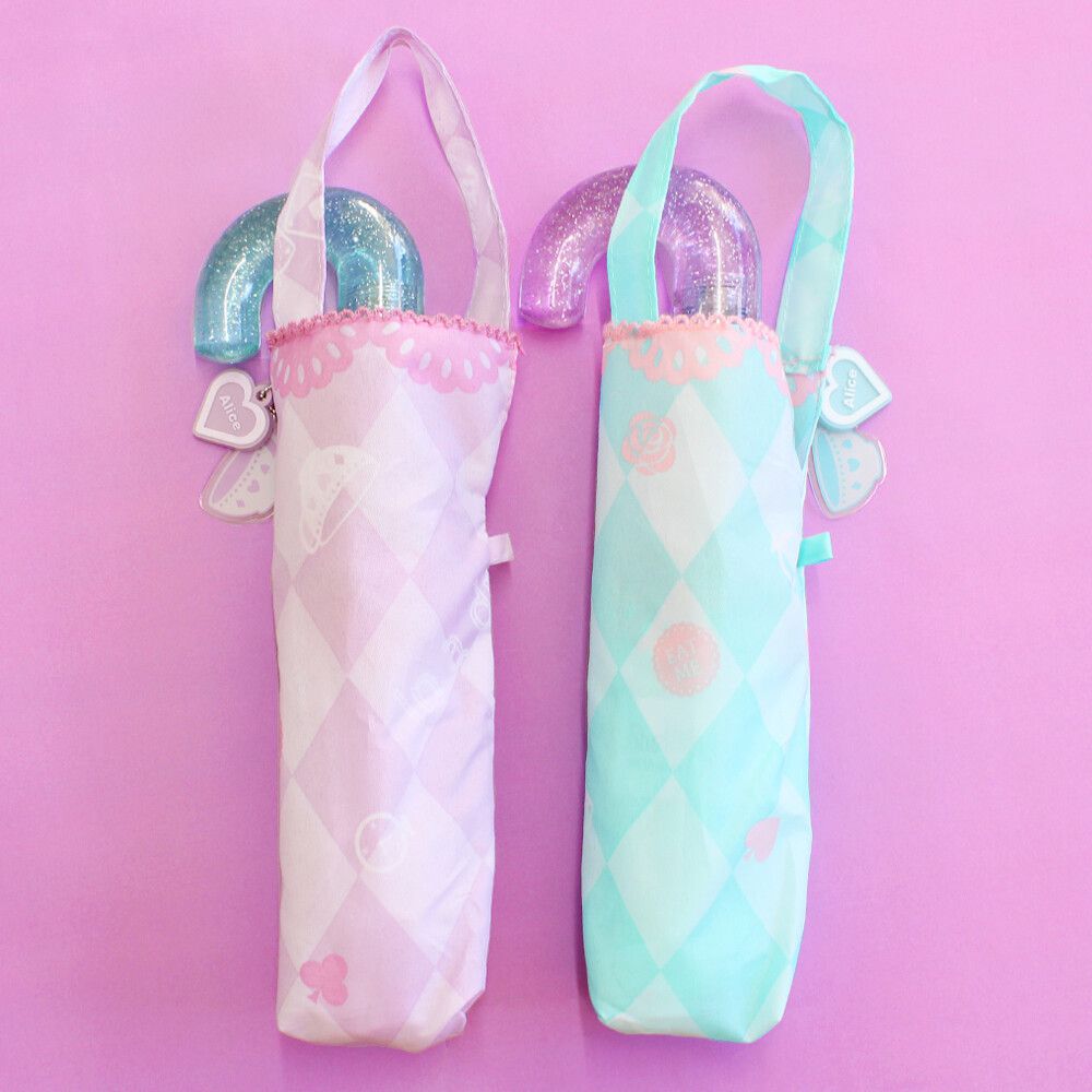 日本中谷 - 輕量透明窗兒童雨傘/折疊傘-格紋夢遊-粉紫 (50cm(身高115-125cm))