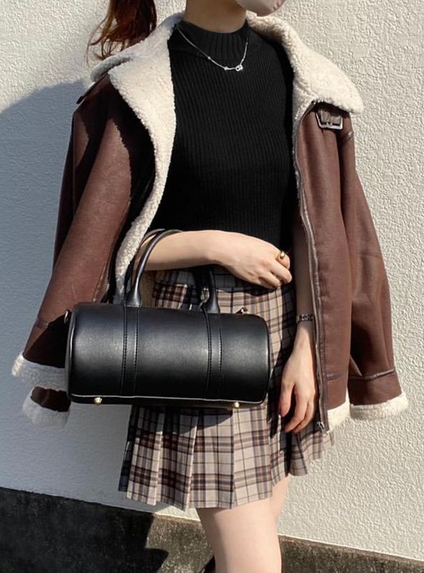 日本 GRL - 百搭立領針織短袖上衣-天藍 (F)