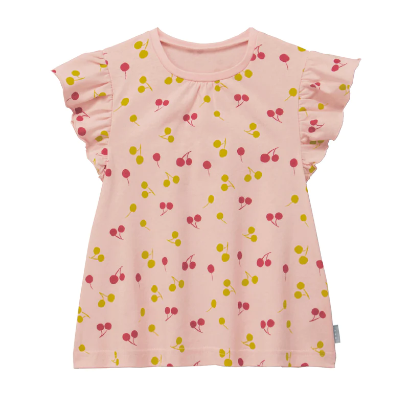 日本千趣會 - GITA 涼爽天竺棉短袖上衣-粉紅鶴-白