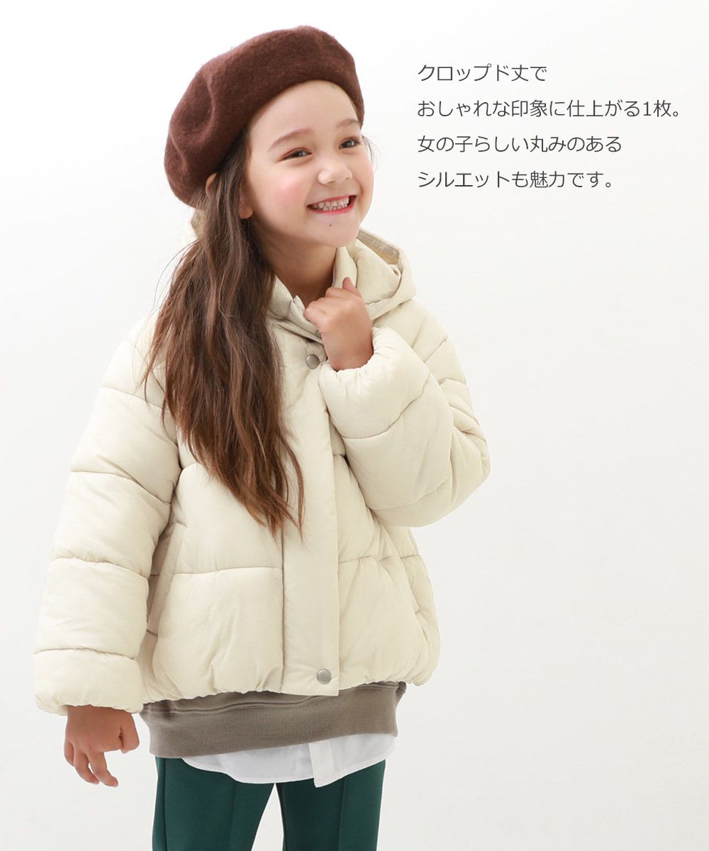 日本 devirock - 輕量保暖連帽鋪綿外套-奶油杏