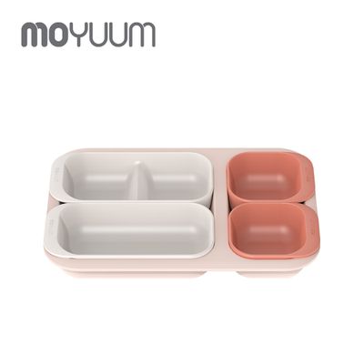 韓國 MOYUUM - 組合式分隔餐盤-玫瑰粉