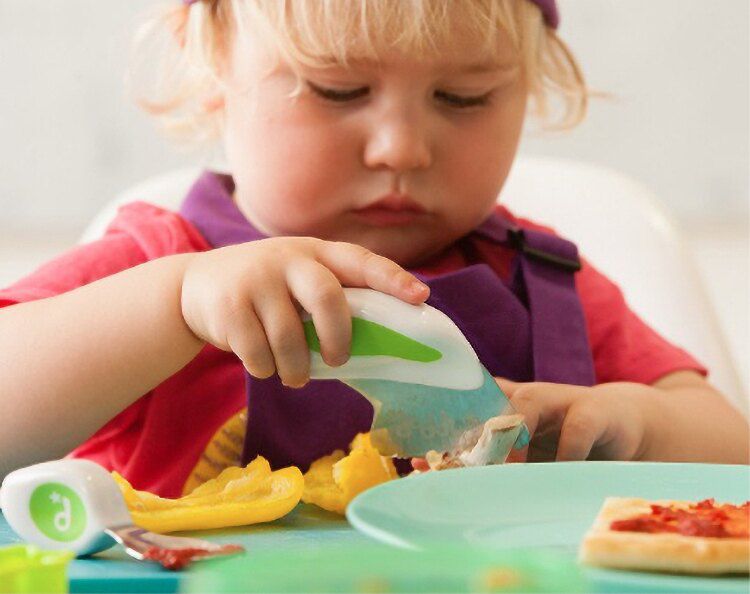 英國 Doddl - 人體工學嬰幼兒學習餐具刀-綠色