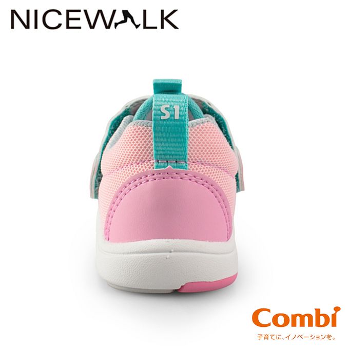 日本 Combi - COMBI醫學級NICEWALK兒童成長機能鞋(寶寶段)-休閒鞋-粉