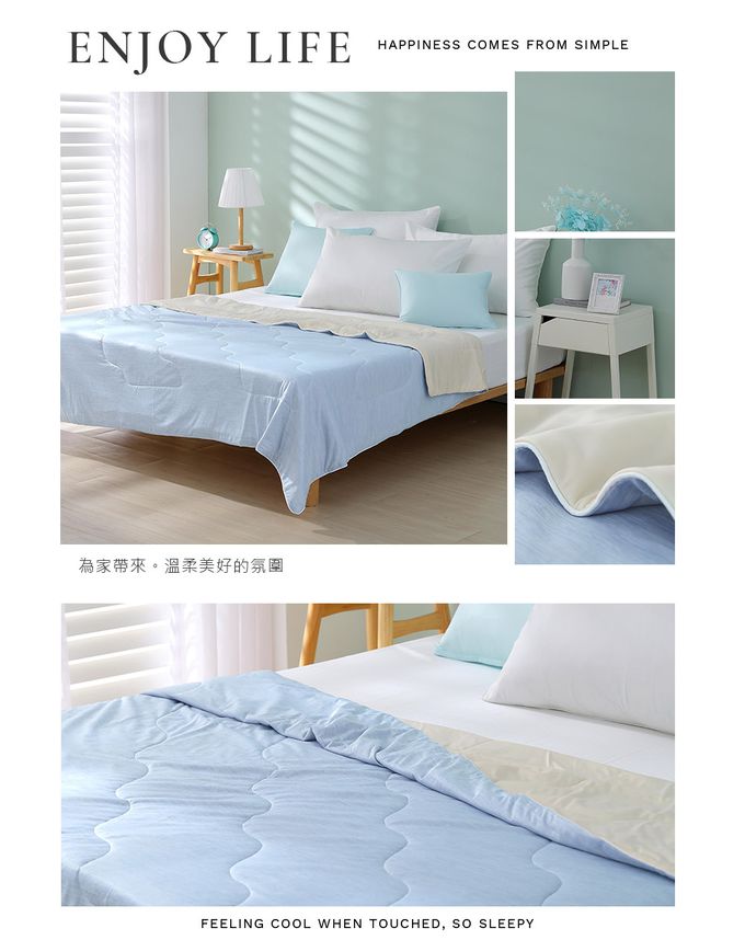 鴻宇 HongYew - 馬卡龍極致冰心涼感涼被-迷霧藍-雙人