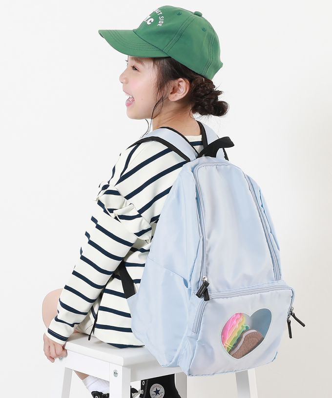 日本 devirock - 透明窗多格層大容量後背包-方型窗-黑 (37x28cm)