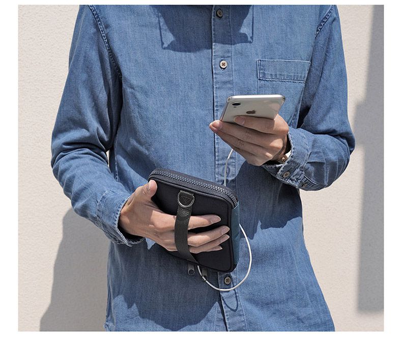 M Square - 便攜手機充電收納包-迷彩灰-12*2*19cm