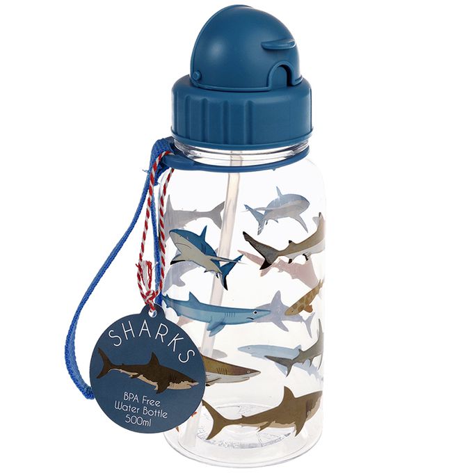 英國 Rex London - 兒童Tritan™吸管水瓶-鯊魚(500ML)