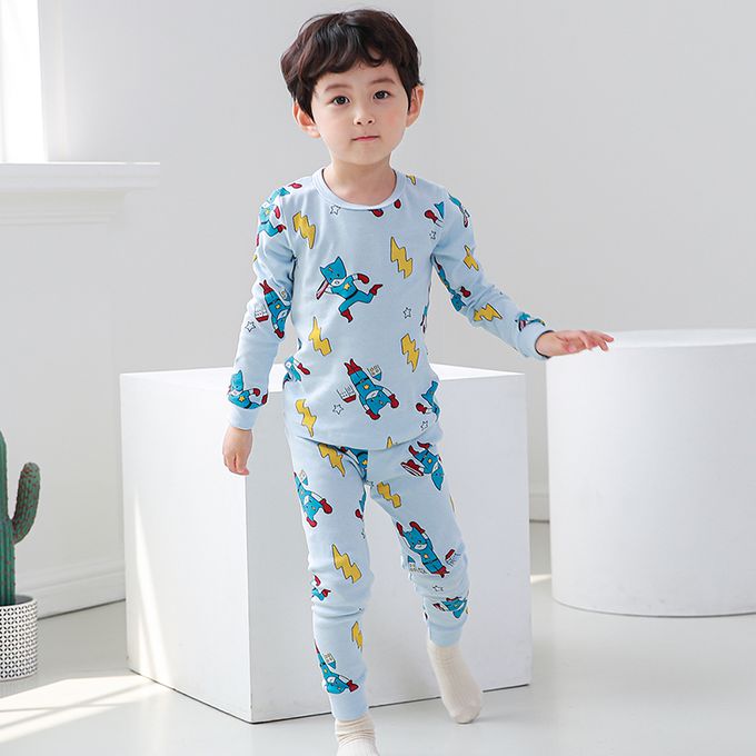 正韓 Cogibu - 極舒適無螢光劑 100% 有機棉幼兒/兒童睡衣/家居服套裝組-閃電俠