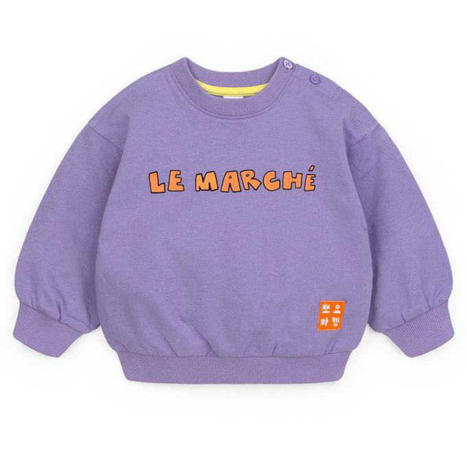 韓國 Pimpollo - 背後動物印花長袖上衣-紫