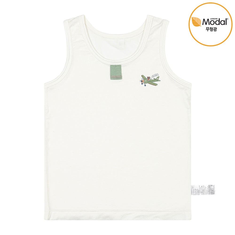 莫代爾親膚絲滑背心內衣(男寶)-小飛機-米