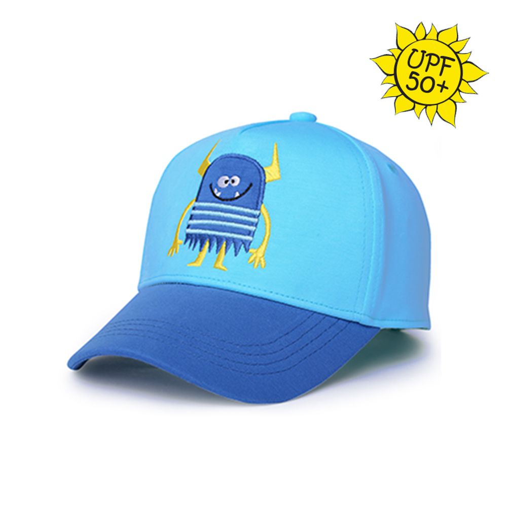 加拿大 flapjackkids - 防曬透氣棒球帽-怪獸(藍)