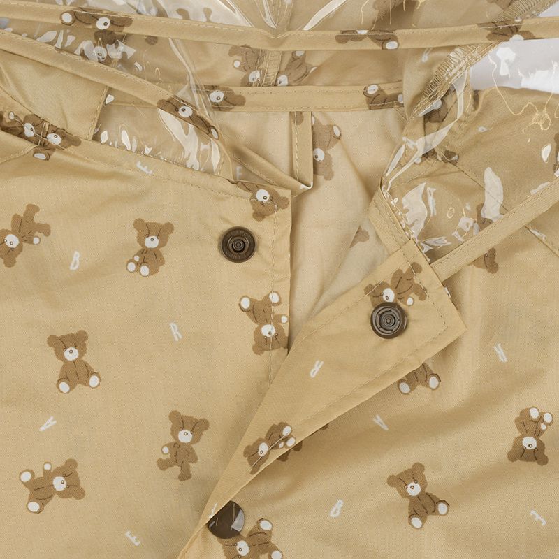 akachan honpo - 短斗篷式雨衣-小熊-淺卡其色 (80~95cm)